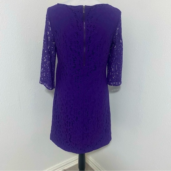 Nine West Womens Shift Dress Size 8 Lace with Inner Slip Knee Length Purple EUC - Picture 3 of 7